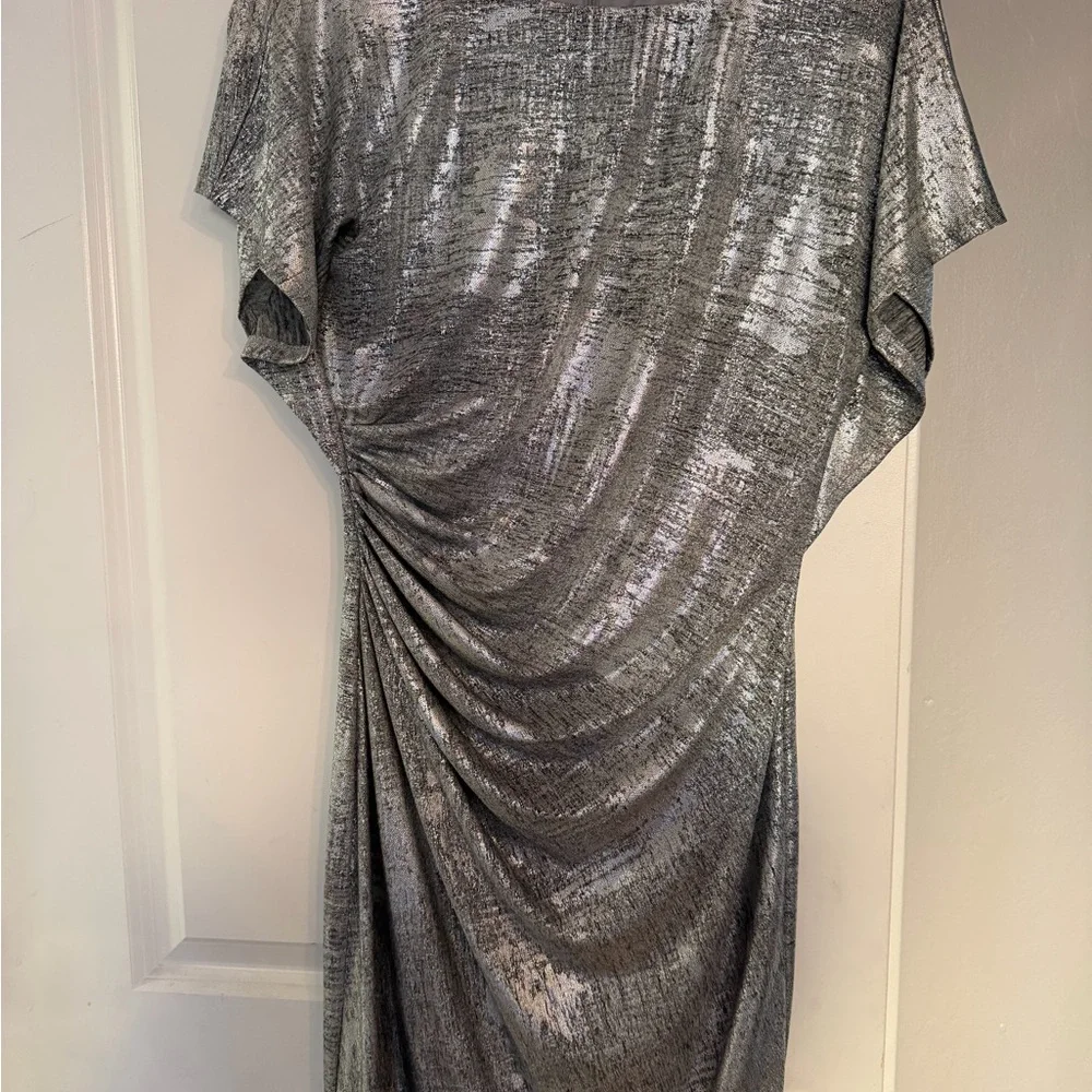 Vince Camuto Metallic Silver Asymmetrical Dress - Picture 2 of 4